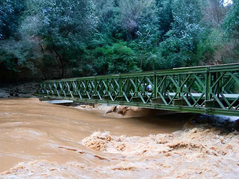 Pudu rivier stalen brug in Luquan County, Yunnan