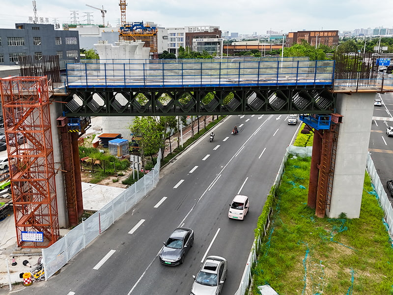 Grote overspanning, zware belasting, Super Bailey-bouwsteun
