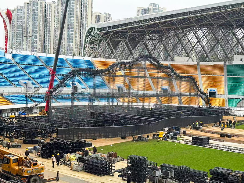 Ondersteuningsframe voor concertpodium